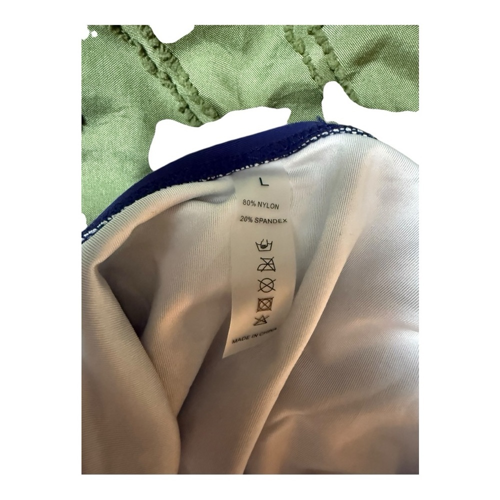 Navy and White Striped Swimsuit With Padding - Picture 7 of 7